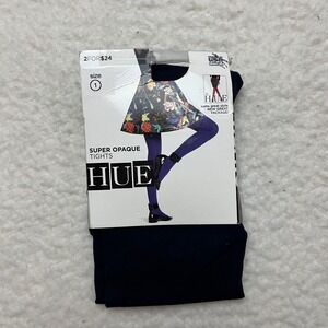 HUE Tights Womens Size 1 Navy Super Opaque Non-Control Top U11923 DD0415